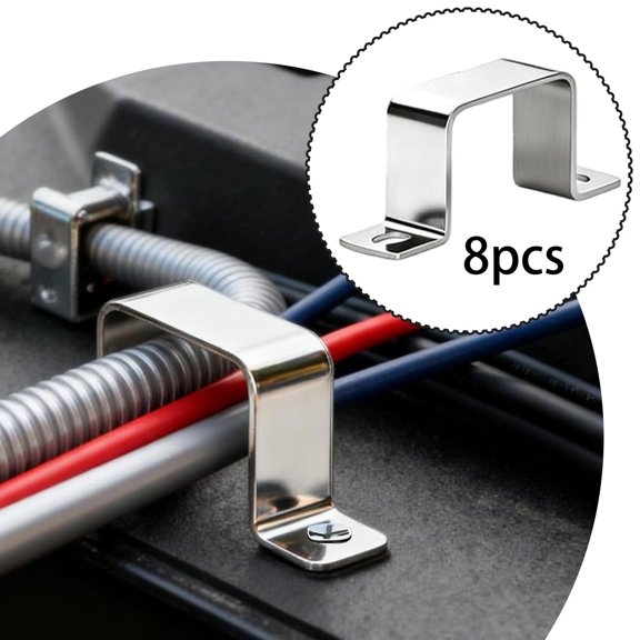 lacooooppia 8Pcs Square Tube Strap Clamp Bracket Stainless Steel Replacement Sturdy Deck Fence Post Tie High Performance Buckle U Shaped