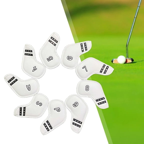 lacooooppia 9 Pieces Golf Iron Head Covers Golf Club Headcover Lightweight Golf Club Protectors for Putter Beginners Golf Cue Enthusiasts