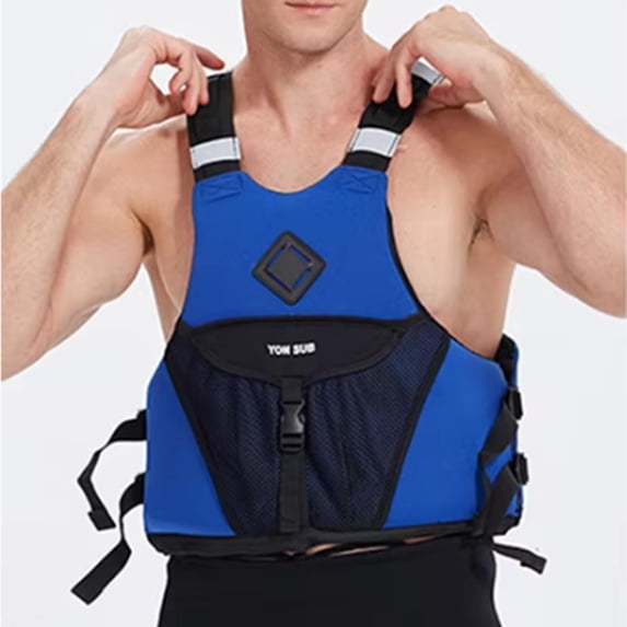 lacooooppia Adult Kayak Vest Multipurpose Life Jacket for Canoeing Water Sports Kayaking XL dark blue