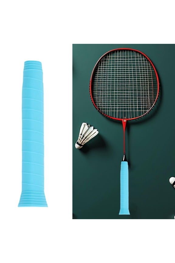 Badminton Racket Grip Tape Tennis Handle Wrap Tape Silicone Non Slip Replacement Lightweight Soft Handle Tape Tennis Overgrip Blue