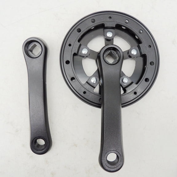 lacooooppia Bike Crankset Aluminum Alloy Bicycle Crank Arm Chain Guard Set Square Hole Replacement High Performance Lightweight Suitable for Children's Bike Repair Cycling Training 28T 127mm
