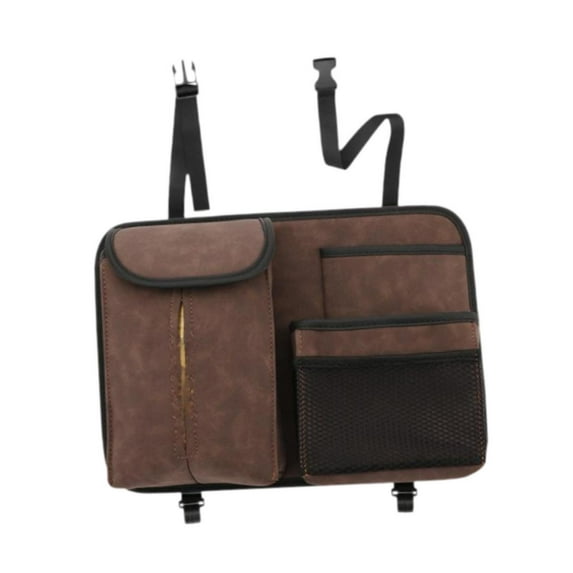 lacooooppia Car Back Seat Organizer Universal with 3 Storage Pockets Hanging Storage Bag Coffee