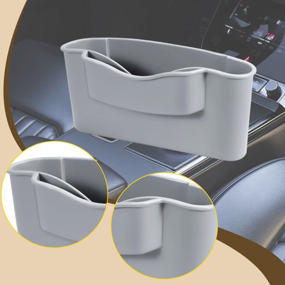 lacooooppia Car Center Console Storage Box Door Mount for Travel Road Trips Phone Holder Gray