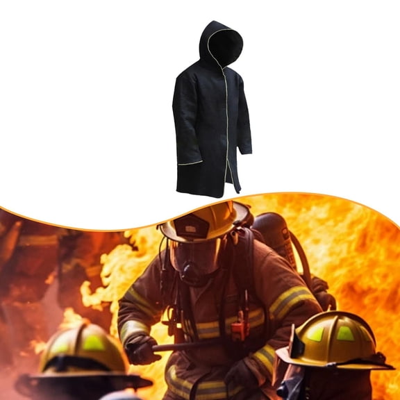 lacooooppia Carbon Fiber Fireproof Suit Hooded Heat Insulating with Reflective Strip Fire Blanket Multiuse for Home Garage Welding 130cmx53cm