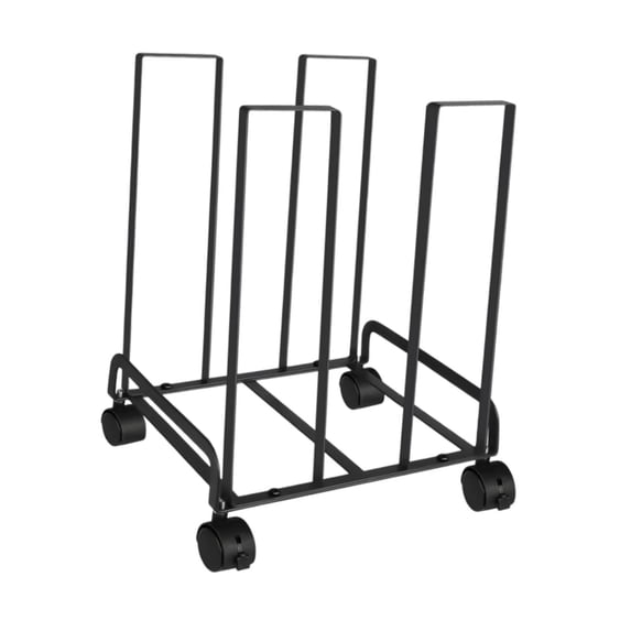 lacooooppia Carton Storage Rack with Casters 12.2x10.2x17.1inch Sturdy Multifunctional for Warehouse Mobile Cardboard Stand Black