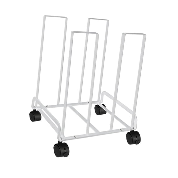 lacooooppia Carton Storage Rack with Casters 12.2x10.2x17.1inch Sturdy Multifunctional for Warehouse Mobile Cardboard Stand White