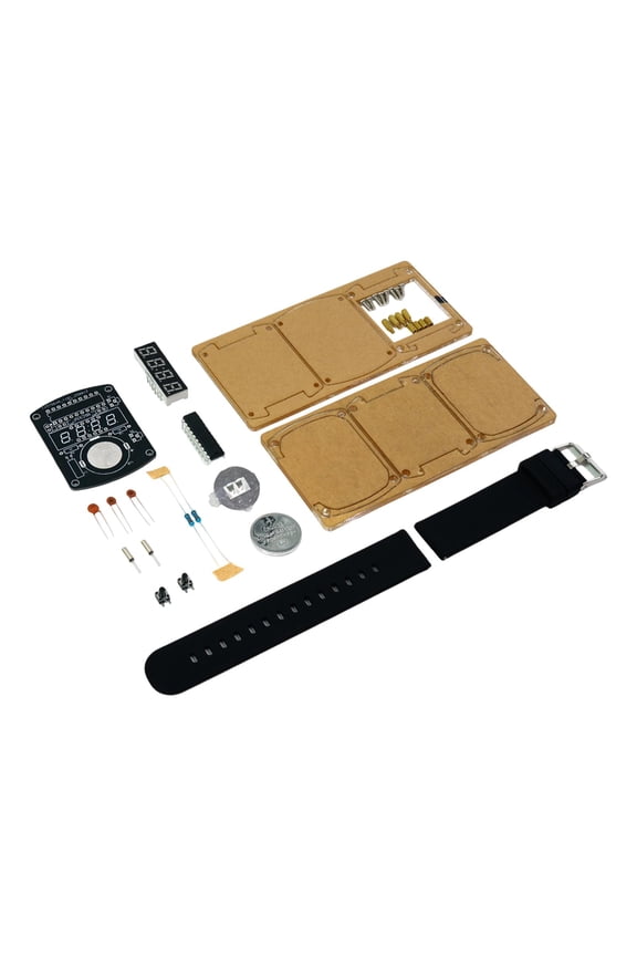DIY Electronic Watch Kit Gift Electronic Learning Kit for School Educational Black Band