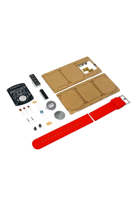 DIY Electronic Watch Kit Gift Electronic Learning Kit for School Educational Red Band