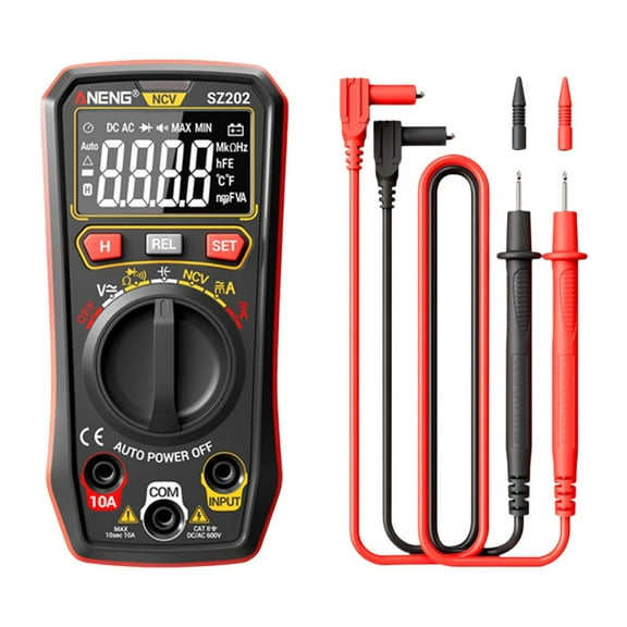 lacooooppia Digital Multimeter Handheld Multi Tester Lightweight Multipurpose 4000 Counts with Ncv Function Tester for Automotive Red