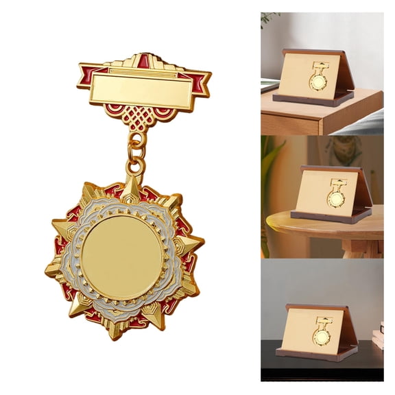 lacooooppia Empty Price Medals Metal Prize Creative Ornament Craft Gift Participation Trophy Winning Prices for Football Party Games Events Red