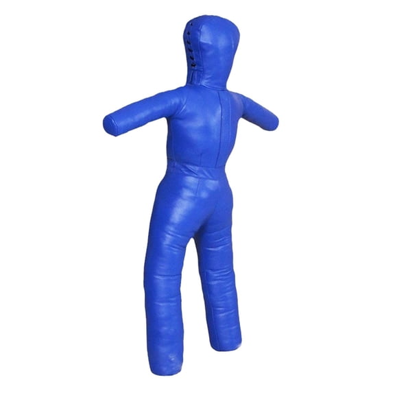 lacooooppia Fighting Training Arts Unfilled Mannequin Jiu PU Leather for Karate, Kickboxing, Training Equipment Blue