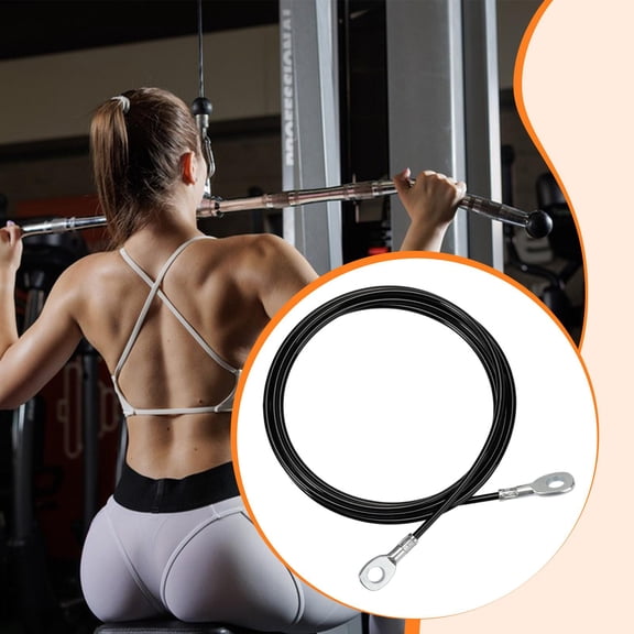 lacooooppia Fitness Pulley Cable Professional Steel Wire Rope Replacement Cable Machine Accessories for Upper Limb Exercise and Strength Workout Suitable for Home Gym Fitness Equipment 150cm