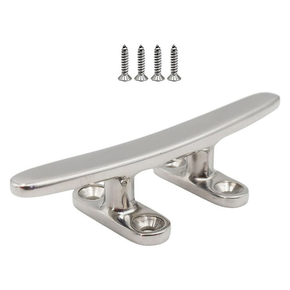 lacooooppia Flat Rope Mooring Pile Boat Cleat Stable Stainless Steel Flat Rope Tie Down Bollard for Fishing Boats Kayaks Yachts 10cmx2.5cm