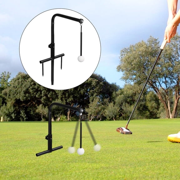 lacooooppia Golf Swing Groover Swing Training Aid Height Adjustable Hitting Training Equipment Flexible Iron Material Gesture Correction Exercise Suitable for Hom