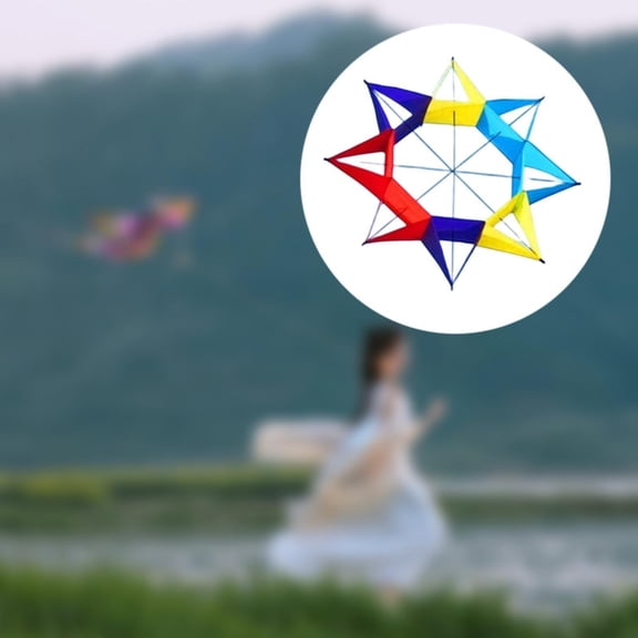 lacooooppia Hexagonal Kite Popular Hex Kite Practical Decor Colorful Stable Creative Kite Big Kite for Park Activities Sports Outdoor Sea
