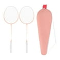 thumbnail image 1 of lacooooppia Luminous Badminton Racket Set Badminton Racquet Shock Absorption Interior Gate Outdoor Equipment Game Anti -slip Handle with Storage Bag Pink, 1 of 8