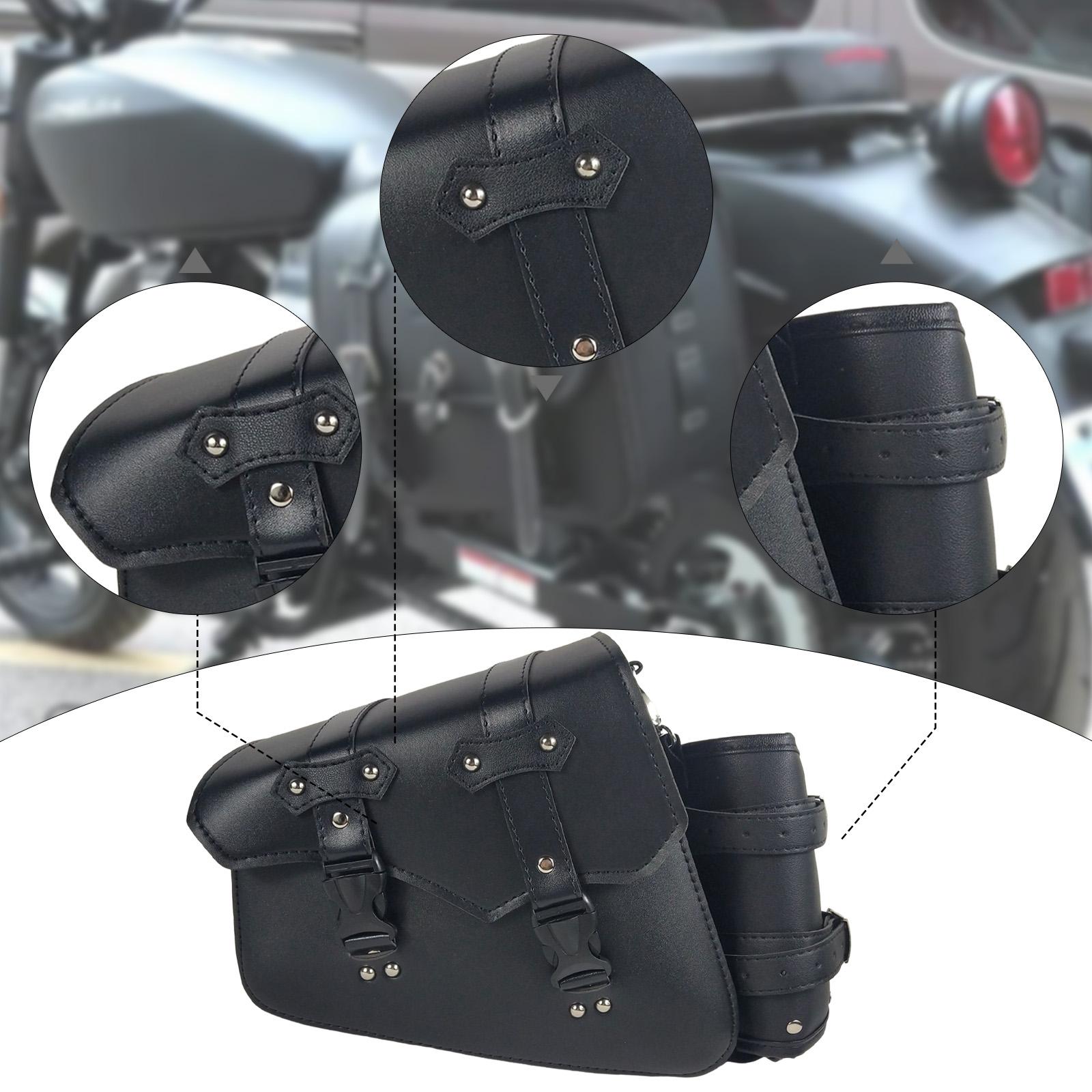 lacooooppia Motorcycle Side Saddlebag Practical Compact with Detachable Water Cup Holder Left