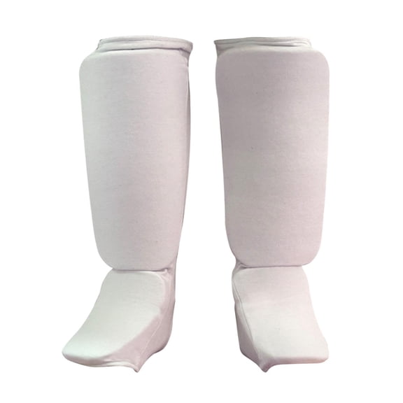lacooooppia Muay Thai Shin Guards Shin Instep Pads Protective Gear Foot Protector Leg Guards for Taekwondo Kickboxing Martial Arts Sports white