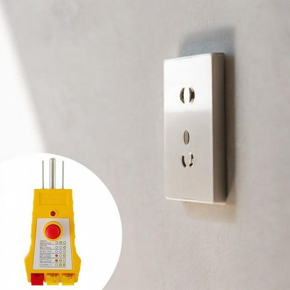 lacooooppia Outlet Tester Plug in with Gfci Socket Tester Portable Receptacle Tester for Standard American 3 Wire Outlets Grounding Home