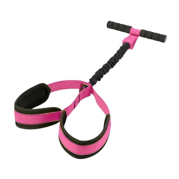 lacooooppia Pedal Resistance Band with Handle Training Workout Pull Rope Sit up Exercise Pink