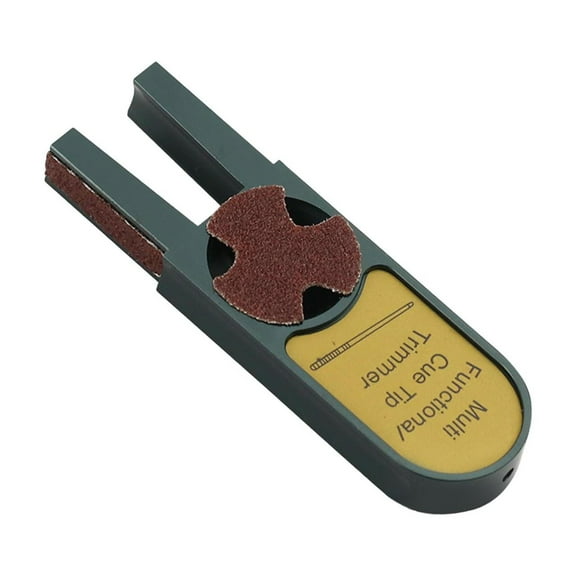 lacooooppia Pool Cue Tip Shaper Pool Cue Tip Trimmer Shaper U Shaped Portable Multi Functional Snooker Grinder Repair Tool Cue Tip Sander Green Gold Label