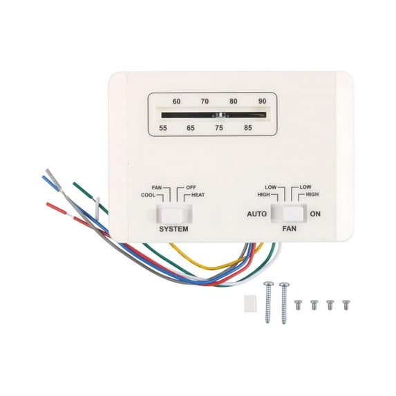lacooooppia RV Thermostat Heating/Cooling Control 6 Wire RV Air Conditioner Thermostat White