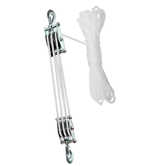 lacooooppia Rope Pulley Hoist for Heavy Lifting Block and Tackle Pulley System 15 m Rope