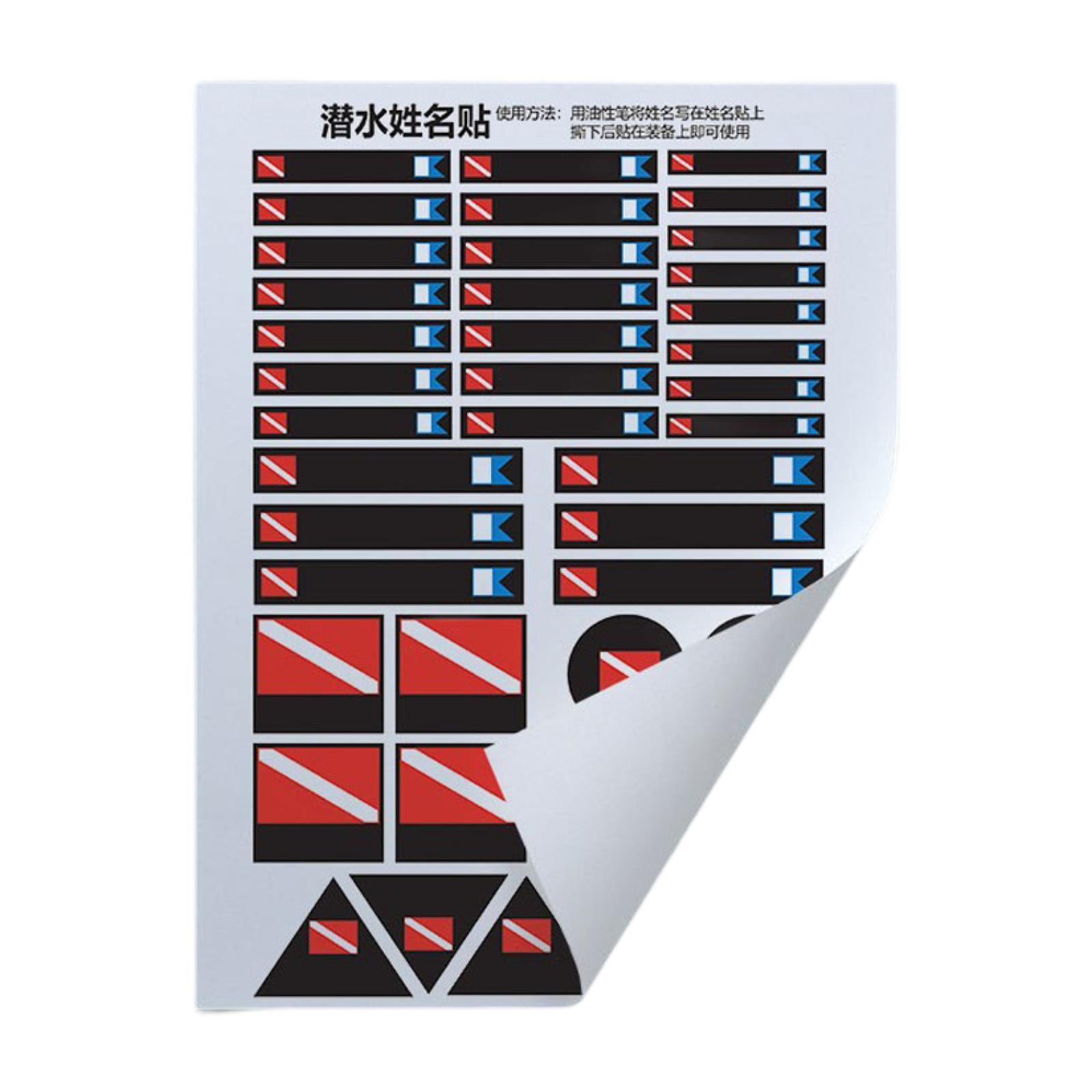 lacooooppia Scuba Diving Name Sticker Waterproof DIY -Multi ose -Tag ...