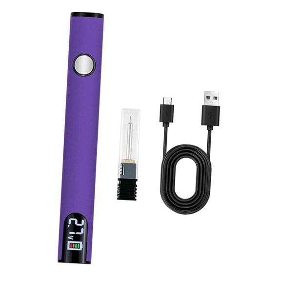 lacooooppia Soldering Iron Kit Battery Pen 650mAh 510 Threaded Portable Cordless Soldering Pen USB Rechargeable for Repair Home Appliance purple