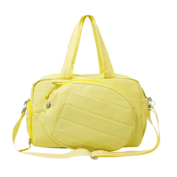 lacooooppia Tennis Bag for Adults with Multi Compartment Design Racket Bag Sports Duffle Bag Nylon Material Portable Shoulder Strap Suitable for Sports Travel Gym Yellow