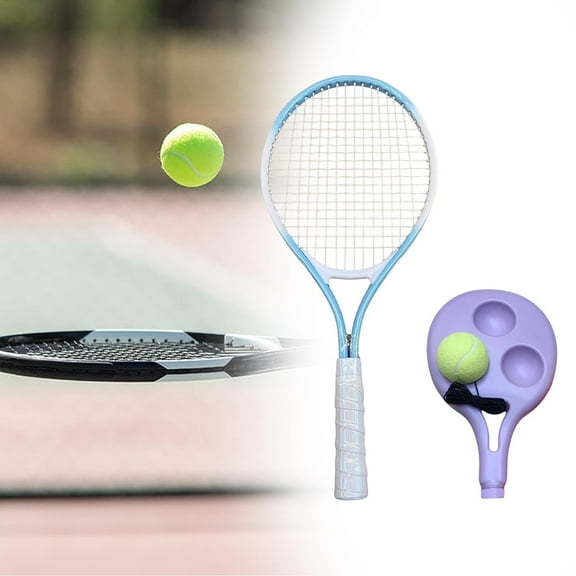 lacooooppia Tennis Ball Self Practice  Training Lightweight Tool Tennis Racket Tennis er Set for Park Backyard Blue White
