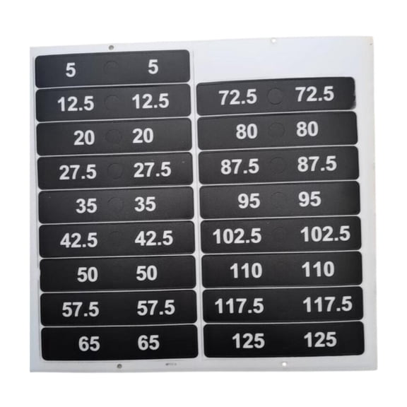 lacooooppia Weight Stack Labels Number Stickers 5kg to 125kg Black Background Weighted Block Label Sticker for Workout Machine Attachment