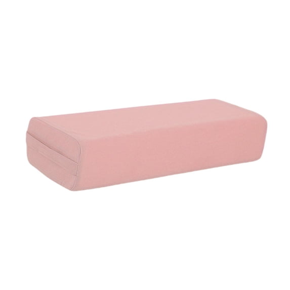lacooooppia Yoga Bolster Rectangular Supportive Meditation Pillow Cushion Removable Cover Washable Handles Foam Wedges Pillowcase suitable for yoga pilates home gym relaxation men women Light Pink
