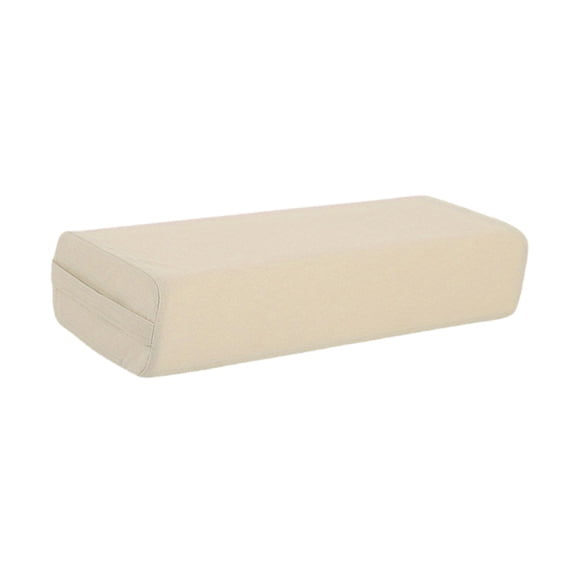 lacooooppia Yoga Bolster Rectangular Supportive Meditation Pillow Cushion Removable Cover Washable Handles Foam Wedges Pillowcase suitable for yoga pilates home gym relaxation men Beige White