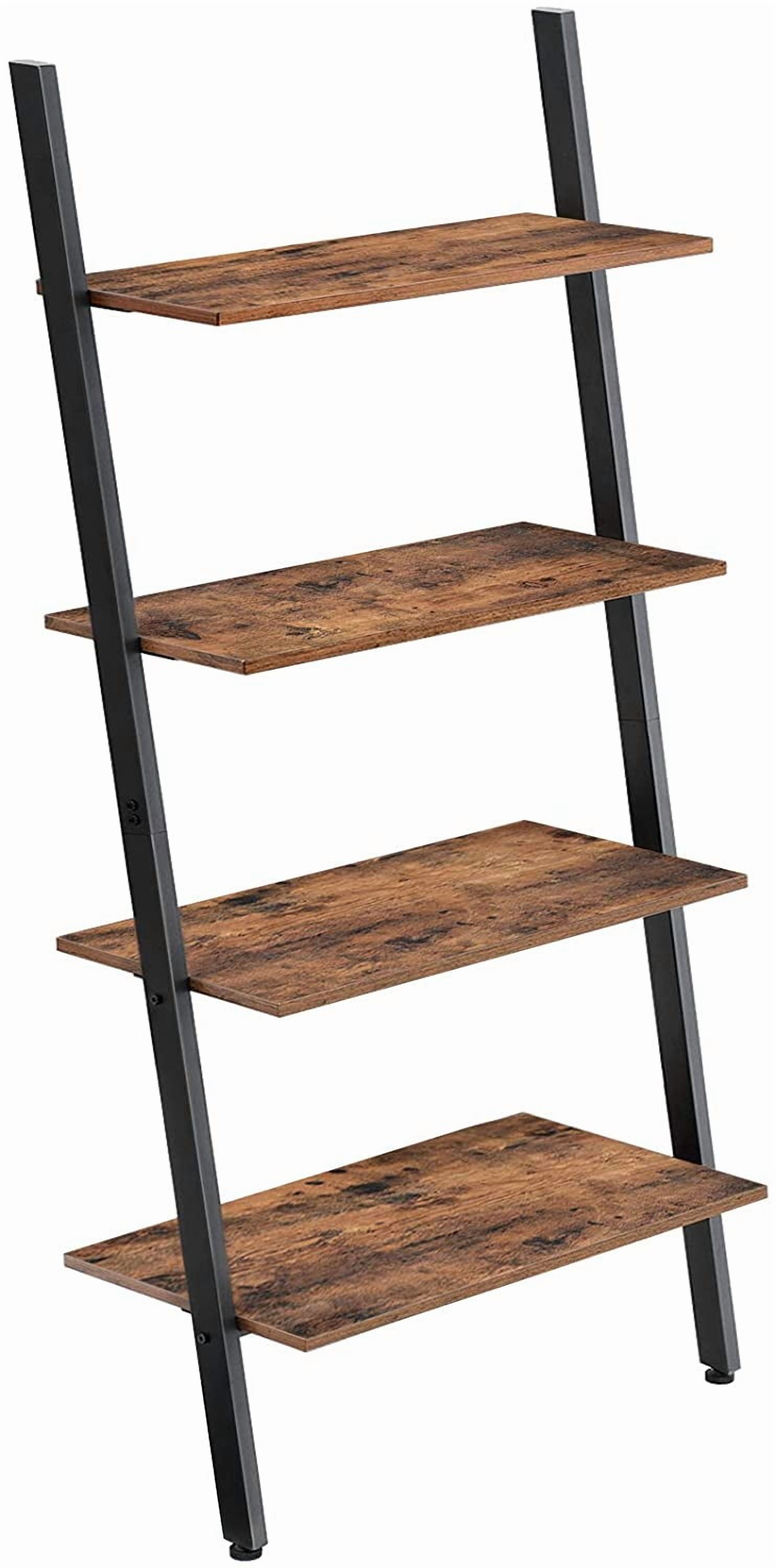 **ladder shelf, 4-tier bookshelf, storage rack shelves, for living room ...