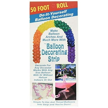 ladybug 51711 strip balloon decorating accessory, 50', clear