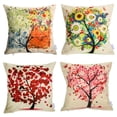 thumbnail image 1 of laime Throw Pillow Covers 18x18 inch Set of 4 Pillow Cases Natural Pattern Decorative Pillowcases Home Car Decorative Under The Tree C95, 1 of 3