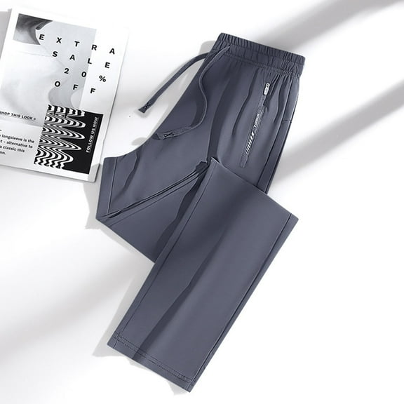 laiqvcdr Women's Ice Silk Joggers Quick Dry Sweatpants Solid Color Letter Print Drawstring Waist Zipper Pockets Straight Leg Athletic Lounge Pants Moisture Wicking