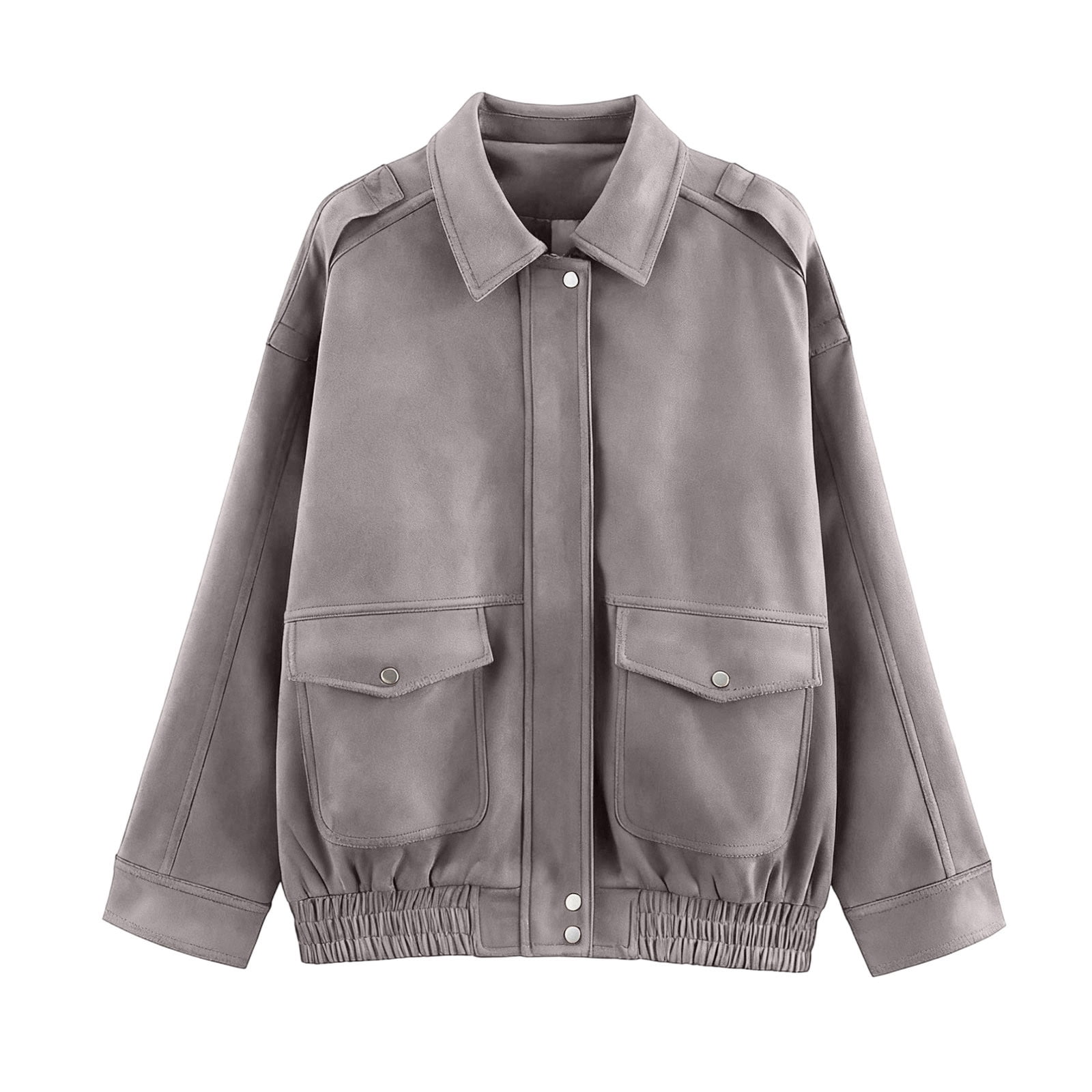 Fashion casual lambskin jacket with zipper pockets and grain velvet jacket
