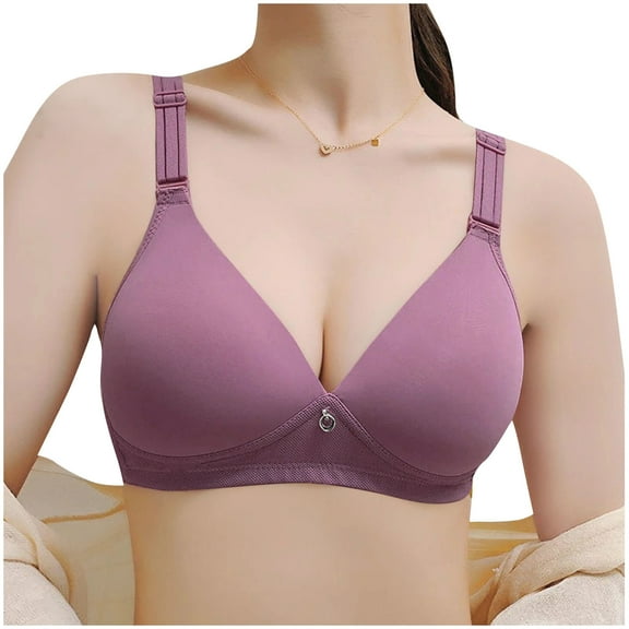 laiqvcdr Women's Solid Color Smooth Push-Up Everyday Bras,Hook & Eye Closure, Adjustable Thin Straps, Breathable High-Stretch Nylon
