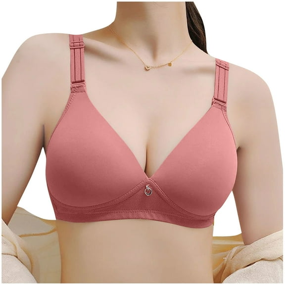laiqvcdr Women's Solid Color Smooth Push-Up Everyday Bras,Hook & Eye Closure, Adjustable Thin Straps, Breathable High-Stretch Nylon