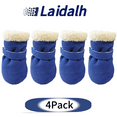 thumbnail image 1 of lajdalh 4-Pack Dog Shoes for Small Medium Size Dogs 1.8"X1.6"(L*w), With a Thermal Velvet-Lined Soft Sole, Non- Soles, And Adjustable Velcro Straps, Dog Boots & Paw Protectors,One Size,Blue, 1 of 11