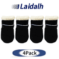 thumbnail image 1 of lajdalh 4-Pack Dog Shoes for Small Medium Size Dogs 1.8"X1.6"(L*w), With a Thermal Velvet-Lined Soft Sole, Non- Soles, And Adjustable Velcro Straps, Dog Boots & Paw Protectors,One Size,Black, 1 of 11