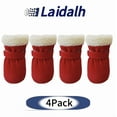 thumbnail image 1 of lajdalh 4-Pack Dog Shoes for Small Medium Size Dogs 1.8"X1.6"(L*w), With a Thermal Velvet-Lined Soft Sole, Non- Soles, And Adjustable Velcro Straps, Dog Boots & Paw Protectors,One Size,Red, 1 of 11