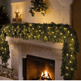 thumbnail image 1 of lajdalh 9ft Pre-Lit Christmas Garland, Artificial Lighted Norfolk Pine Garland with Lights, Battery Operated Garland for Mantle Stairs Table Fireplace Xmas Decorations, 1 of 5