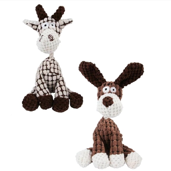lajdalh Bite Buddy Chew Toy for Dogs 11inch, Indestructible Stuffed Animals for Dogs, Cute Soft Resistant Squeaky Dog Toys for Heavy Chewers,#A2+#A3