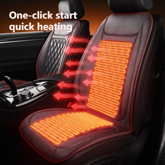 lajdalh Heated Car Seat Cushion for Winter, with 30s Fast Heating, Smart Temp Control, 50-Min Auto Off, Voltage Protection for Cars Trucks SUV Van & 3 Heating Levels,Black,1 Pack