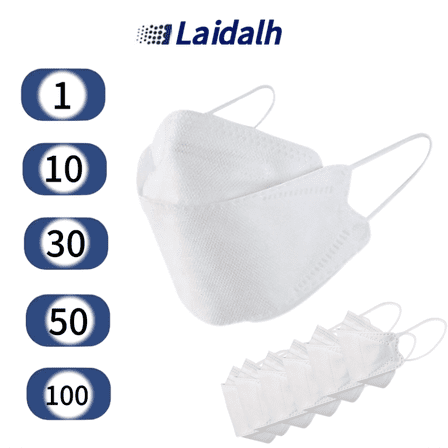 lajdalh KF94 Face Mask - Adult / Adjustable / White - Breathable Face Mask for Adults,1 Count