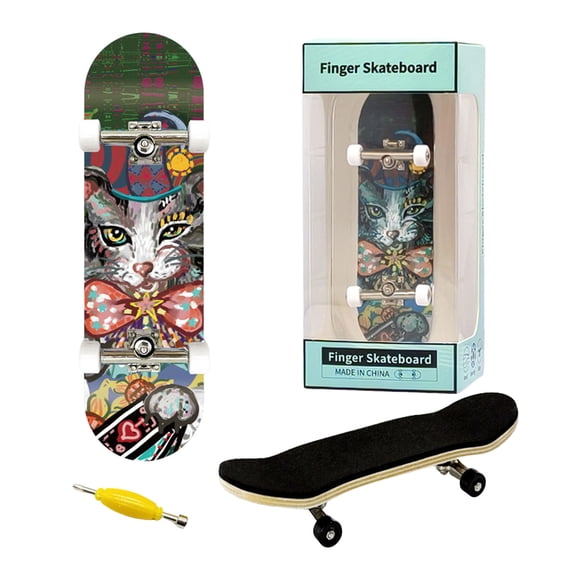 lajdalh Professional Finger Skateboards with Bottom Prints, Maple Wooden Professional Fingerboard, Mini Finger Boards Skateboards Toys with Screwdriver, DIY Combination Fun Fingers Skate Boards Toys