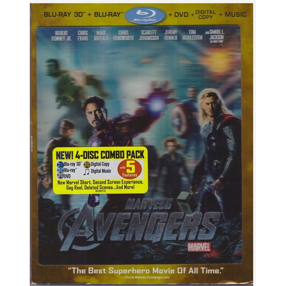 lakeshorepc The Avengers (Blu-ray/DVD, 2012, 4-Disc Set, Includes Digital Copy 3D/2D) Slip Cover New with box/tags